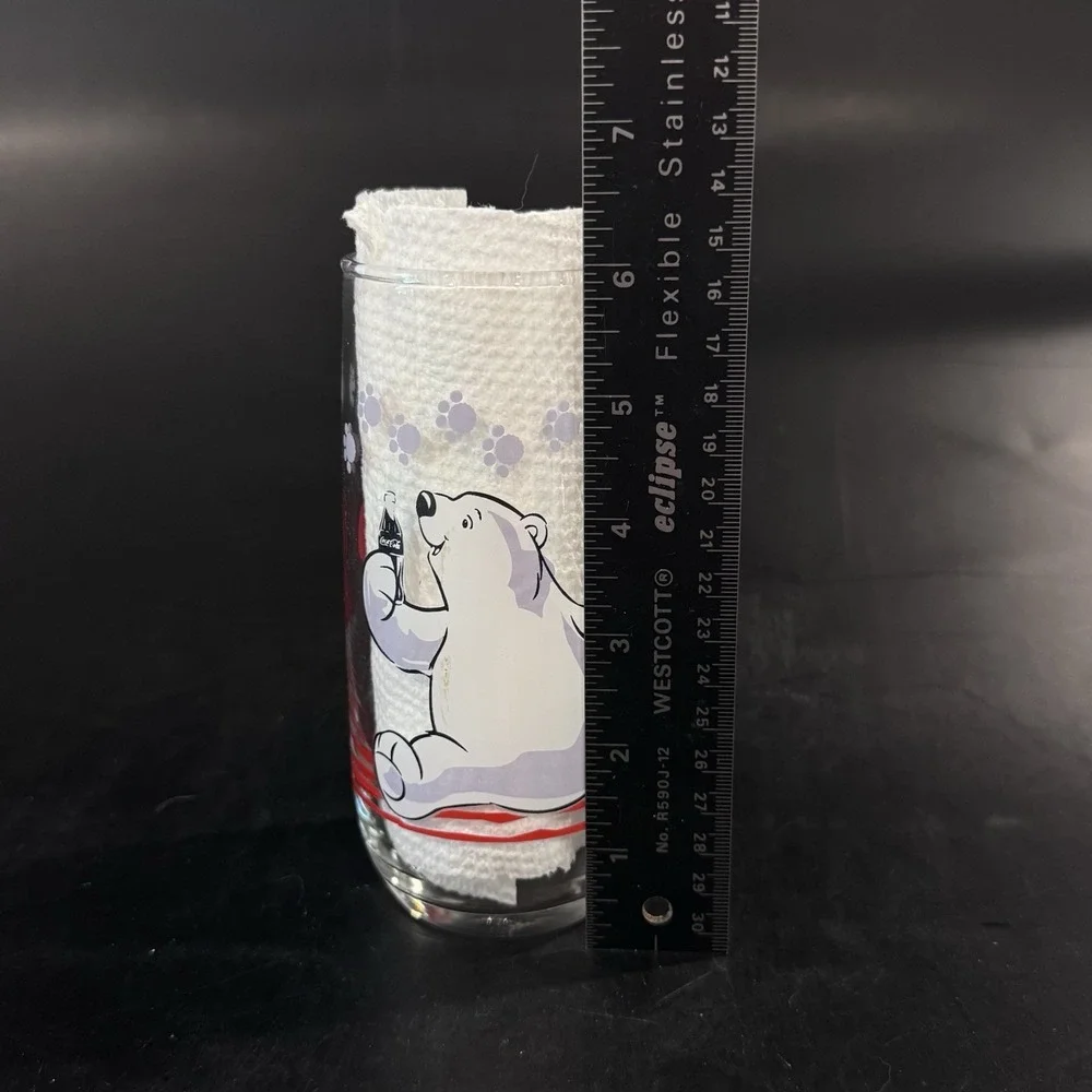 Coca Cola Polar Bear‎ Drinking Glass Tumbler  Vintage 90s Anchor Hocking W Label